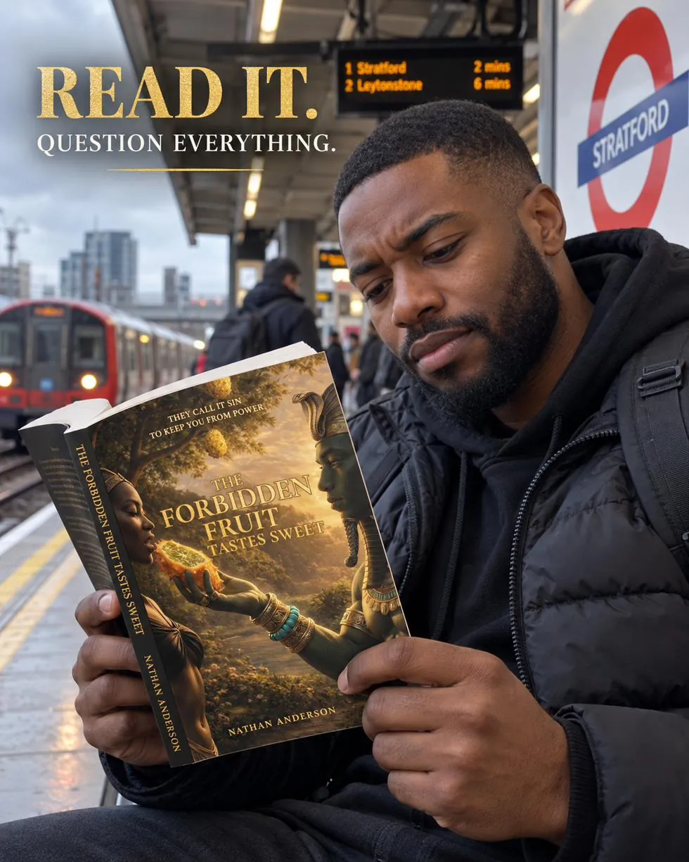 A man reading the book on a London Underground platform